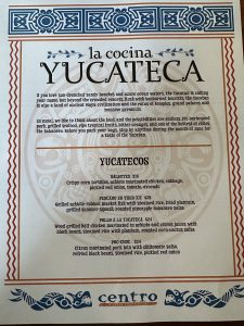 Centro Cocina Mexicana menu - June 2023