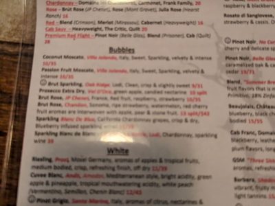 The Vine wine menu, photo 1 - November 2022