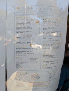 Sunny Side Breakfast coffee, tea & beverages menu, photo 1 - November 2024
