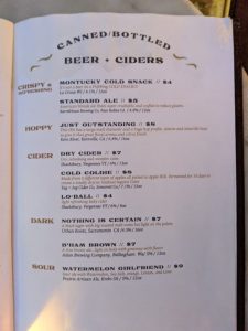 The Snug beer menu, photo 2 - September 2022