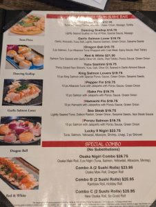 New Osaka Sushi dinner menu, photo 6 - June 2025