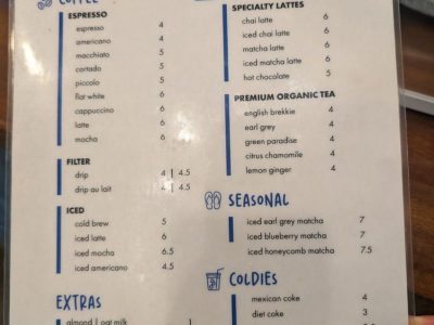 Camp Cove drinks menu, photo 1 - July 2025