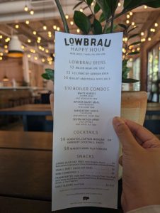 LowBrau happy hour menu, photo 1 - June 2024