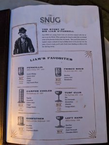 The Snug cocktails menu, photo 3 - September 2022