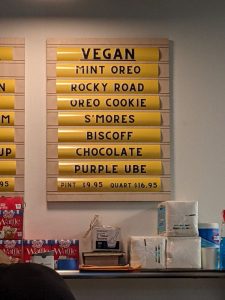Buffalo Pizza & Ice Cream Co ice cream menu, photo 2 - August 2022