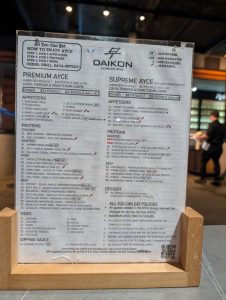 Daikon Korean BBQ restaurant - January 2025
