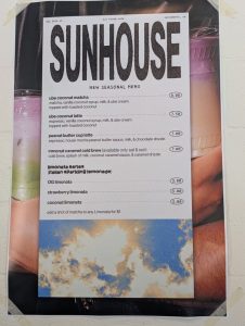 Sun House Cafe seasonal menu, photo 1 - June 2026