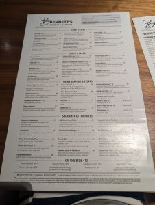 Bennett’s American Cooking restaurant - July 2025
