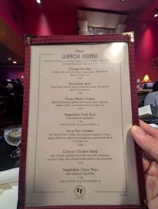 Frank Fat’s lunch menu, photo 1 - June 2025