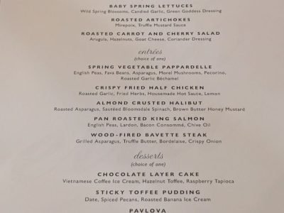 Ella Dining Room & Bar seasonal menu, photo 1 - June 2025