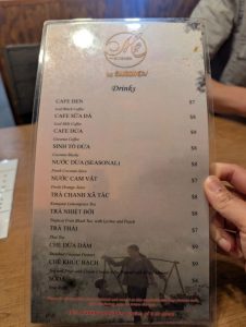 Me’s Kitchen drinks menu, photo 1 - October 2026