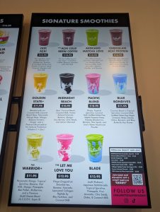 Palmetto Superfoods signature smoothies menu, photo 1 - March 2026