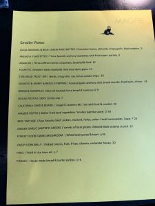 Magpie dinner menu, photo 1 - October 2026