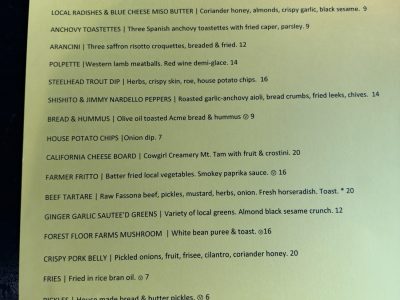 Magpie dinner menu, photo 1 - October 2026