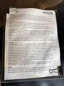 Magpie restaurant - October 2026