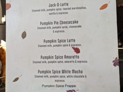 Gino’s Java seasonal menu, photo 1 - November 2023