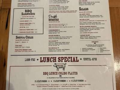 Sauced BBQ & Spirits lunch menu, photo 1 - October 2026