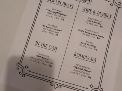 Brew Bird beer, wine & kombucha menu, photo 1 - January 2026