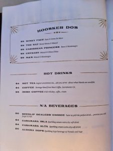 The Snug hot & n/a beverages menu, photo 1 - September 2022