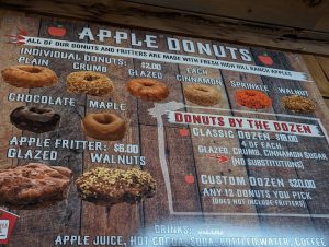 High Hill Ranch apple donuts menu, photo 1 - October 2023